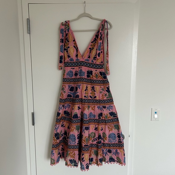 Farm Rio Seashell Tapestry Pink Midi Dress - Picture 2 of 10